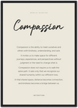 Compassion Word of Intention Framed print A2 (42 x 59.4 cm) Black frame Linen paper