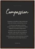 Compassion Word of Intention Framed print A2 (42 x 59.4 cm) Dark wood frame Carbon paper