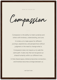 Compassion Word of Intention Framed print A2 (42 x 59.4 cm) Dark wood frame Linen paper