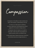 Compassion Word of Intention Framed print A2 (42 x 59.4 cm) Wood frame Carbon paper