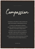 Compassion Word of Intention Framed print 50x70 cm / 20x28″ Dark wood frame Carbon paper