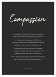 Compassion Word of Intention Framed print 50x70 cm / 20x28″ White frame Carbon paper