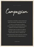 Compassion Word of Intention Framed print 50x70 cm / 20x28″ Wood frame Carbon paper