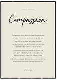 Compassion Word of Intention Framed print A1 (59.4 x 84.1 cm) Black frame Linen paper