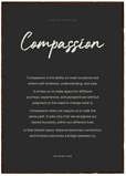 Compassion Word of Intention Framed print A1 (59.4 x 84.1 cm) Dark wood frame Carbon paper
