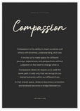 Compassion Word of Intention Framed print A1 (59.4 x 84.1 cm) White frame Carbon paper