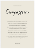 Compassion Word of Intention Framed print A1 (59.4 x 84.1 cm) White frame Linen paper