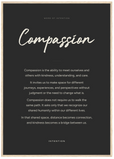 Compassion Word of Intention Framed print A1 (59.4 x 84.1 cm) Wood frame Carbon paper