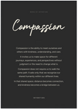Compassion Word of Intention Framed print 70x100 cm / 28x40″ Black frame Carbon paper