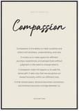 Compassion Word of Intention Framed print 70x100 cm / 28x40″ Black frame Linen paper