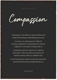 Compassion Word of Intention Framed print 70x100 cm / 28x40″ Dark wood frame Carbon paper