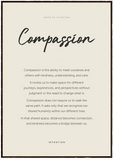 Compassion Word of Intention Framed print 70x100 cm / 28x40″ Dark wood frame Linen paper