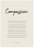 Compassion Word of Intention Framed print 70x100 cm / 28x40″ White frame Linen paper