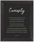 Curiosity Word of Intention Framed print 60x80 cm / 24x32″ Black frame Carbon paper