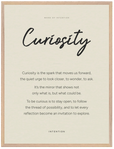 Curiosity Word of Intention Framed print 60x80 cm / 24x32″ Wood frame Linen paper