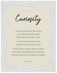 Curiosity Word of Intention Framed print 13x18 cm / 5x7″ White frame Linen paper