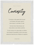 Curiosity Word of Intention Framed print 21x29.7 cm / 8x12" White frame Linen paper