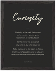 Curiosity Word of Intention Framed print 30x40 cm / 12x16″ Black frame Carbon paper