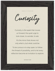 Curiosity Word of Intention Framed print A3 (29.7 x 42 cm) Black frame Linen paper