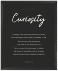 Curiosity Word of Intention Framed print 40x50 cm / 16x20″ Black frame Carbon paper