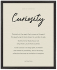 Curiosity Word of Intention Framed print 40x50 cm / 16x20″ Black frame Linen paper