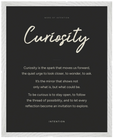 Curiosity Word of Intention Framed print 40x50 cm / 16x20″ White frame Carbon paper