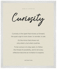 Curiosity Word of Intention Framed print 40x50 cm / 16x20″ White frame Linen paper