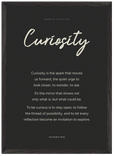 Curiosity Word of Intention Framed print A2 (42 x 59.4 cm) Black frame Carbon paper