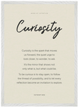Curiosity Word of Intention Framed print A2 (42 x 59.4 cm) White frame Linen paper