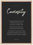 Curiosity Word of Intention Framed print A2 (42 x 59.4 cm) Wood frame Carbon paper