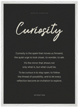 Curiosity Word of Intention Framed print 50x70 cm / 20x28″ White frame Carbon paper