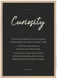 Curiosity Word of Intention Framed print 50x70 cm / 20x28″ Wood frame Carbon paper