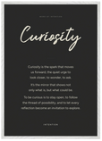 Curiosity Word of Intention Framed print A1 (59.4 x 84.1 cm) White frame Carbon paper