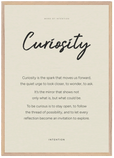 Curiosity Word of Intention Framed print A1 (59.4 x 84.1 cm) Wood frame Linen paper