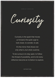 Curiosity Word of Intention Framed print 70x100 cm / 28x40″ Black frame Carbon paper