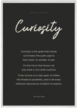 Curiosity Word of Intention Framed print 70x100 cm / 28x40″ White frame Carbon paper