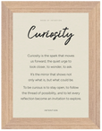 Curiosity Word of Intention Framed print 70x100 cm / 28x40″ Wood frame Linen paper