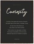 Curiosity Word of Intention Framed print 60x80 cm / 24x32″ Dark wood frame Carbon paper