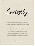 Curiosity Word of Intention Framed print 60x80 cm / 24x32″ Wood frame Linen paper