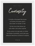 Curiosity Word of Intention Framed print 13x18 cm / 5x7″ White frame Carbon paper