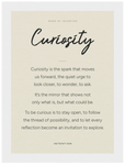 Curiosity Word of Intention Framed print 13x18 cm / 5x7″ White frame Linen paper