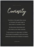 Curiosity Word of Intention Framed print 21x29.7 cm / 8x12" Black frame Carbon paper