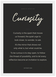 Curiosity Word of Intention Framed print 21x29.7 cm / 8x12" White frame Carbon paper