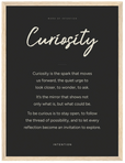 Curiosity Word of Intention Framed print 30x40 cm / 12x16″ Wood frame Carbon paper