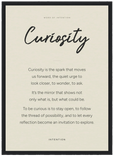 Curiosity Word of Intention Framed print A3 (29.7 x 42 cm) Black frame Linen paper