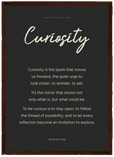 Curiosity Word of Intention Framed print A3 (29.7 x 42 cm) Dark wood frame Carbon paper