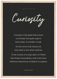 Curiosity Word of Intention Framed print A3 (29.7 x 42 cm) Wood frame Carbon paper