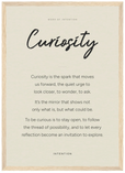 Curiosity Word of Intention Framed print A3 (29.7 x 42 cm) Wood frame Linen paper