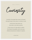 Curiosity Word of Intention Framed print 40x50 cm / 16x20″ White frame Linen paper