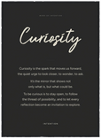 Curiosity Word of Intention Framed print 50x70 cm / 20x28″ Black frame Carbon paper